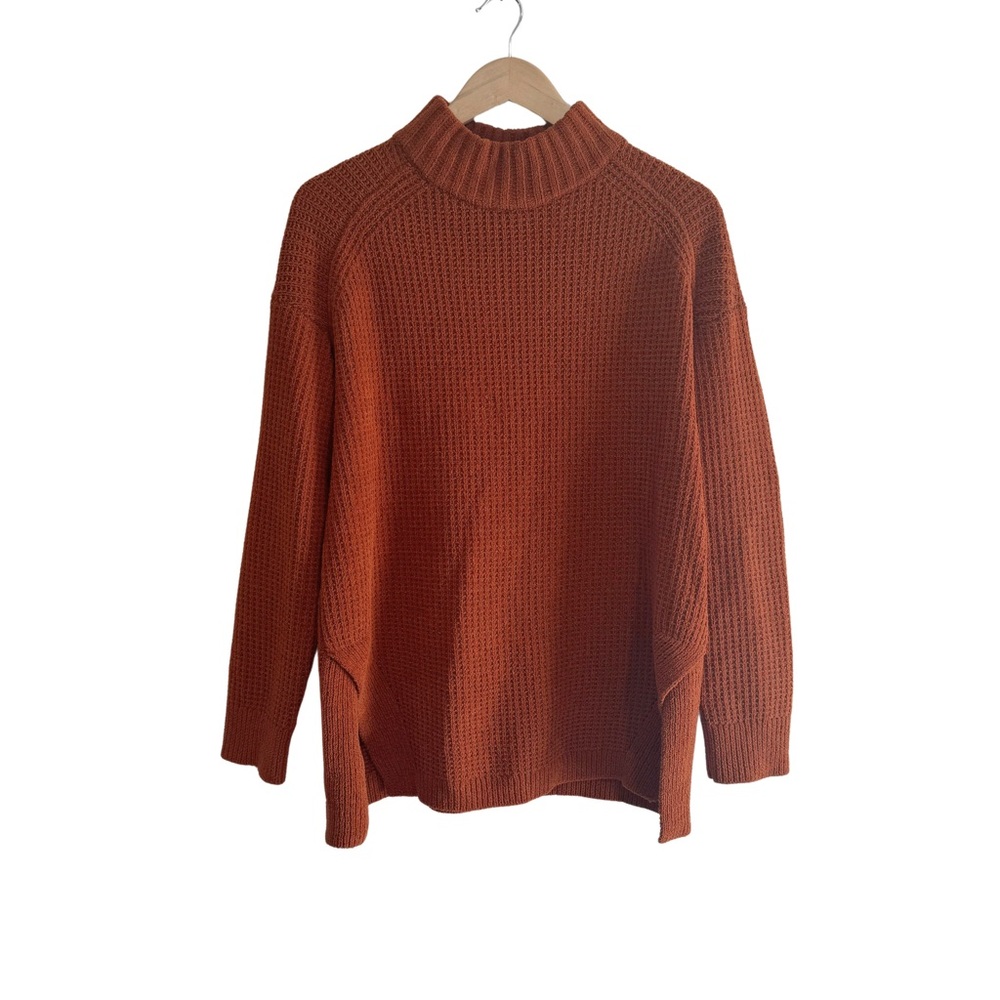 A New Day Turtleneck Pullover Women’s Chunky Sweater, Orange, size M